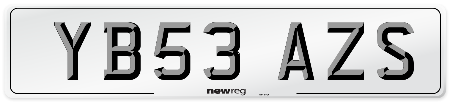 YB53 AZS Number Plate from New Reg